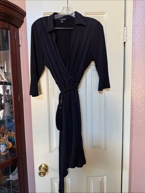 George Black Midi Wrap Dress